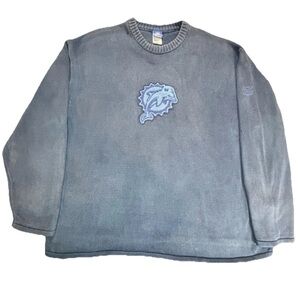 Vintage Reebok Miami Dolphins Sweater Men’s Xxl Blue NFL Teal Apparel